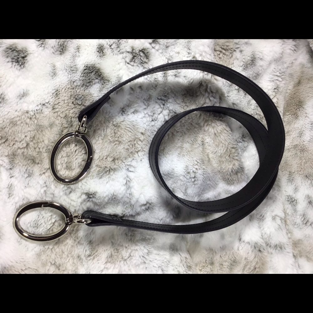 * Black Wrap Belt with Silver Ring Hardware - 37" Long - Minimalist Boho